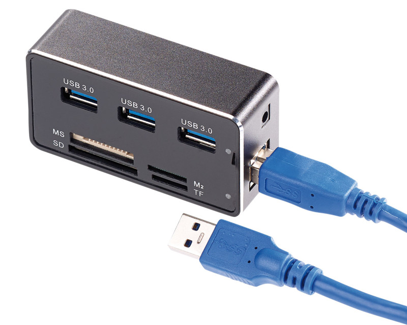 Hub USB-C vers 3x Ports USB + Lecteur carte SD / Micro-SD, LinQ - Noir -  Français