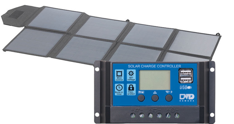 Panneau solaire mobile pliable 100 W + Régulateur 12/24V avec 2x